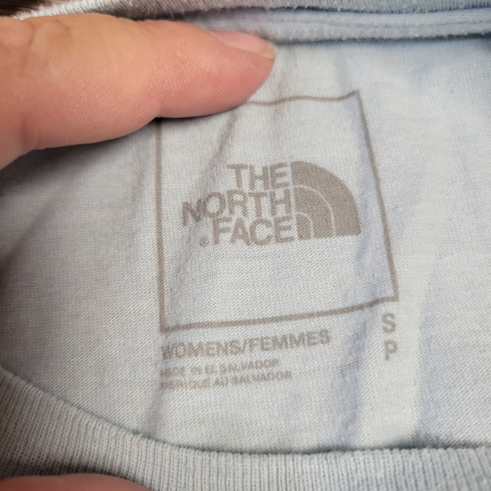 The North Face Baby Blue Logo Tshirt Women's Size Small - Picture 3 of 3